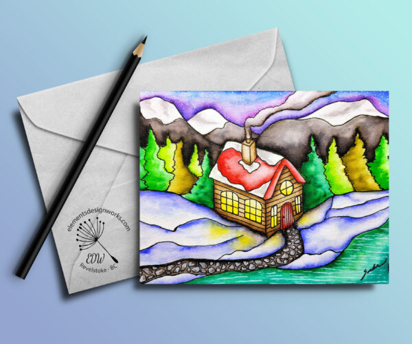 Cottage & Mountains Card