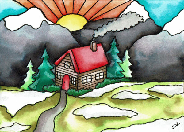 Cottage & Mountains Card-2