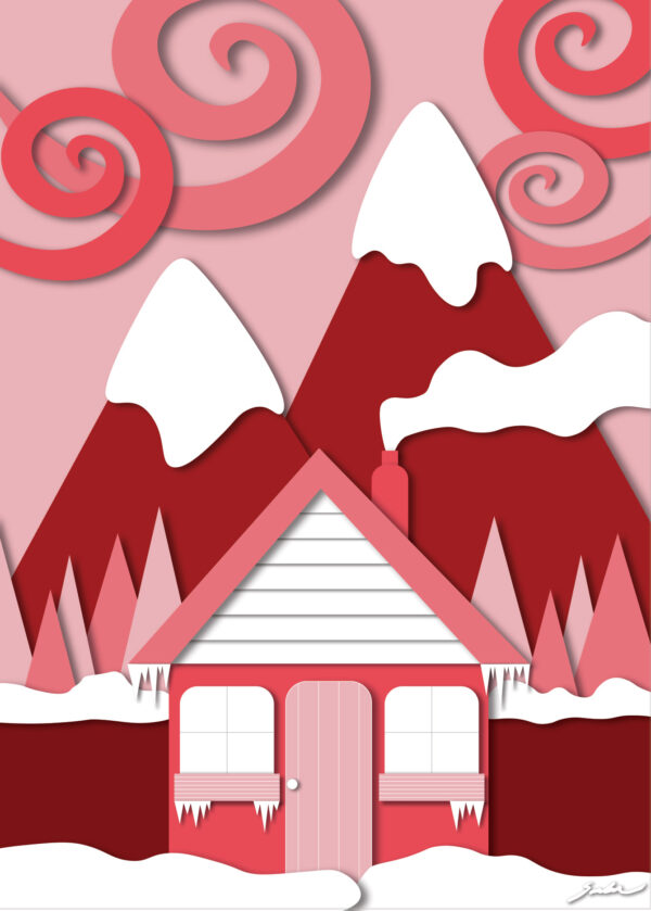 Cabin Collage - Red
