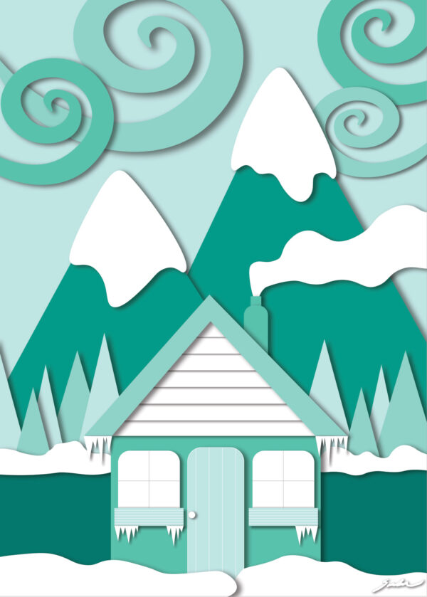 Cabin Collage - Teal