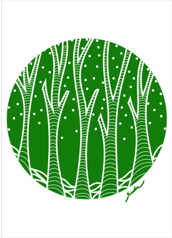 Circle Series: Trees & Snow - Green